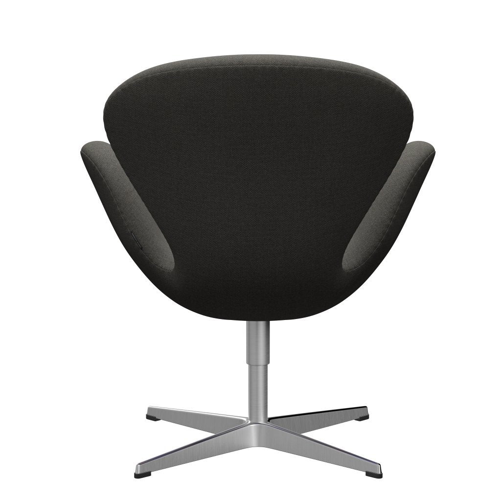 Fritz Hansen Swan Lounge Chair, Satin Brushed Aluminium/Fiord Dark Grey/Stone