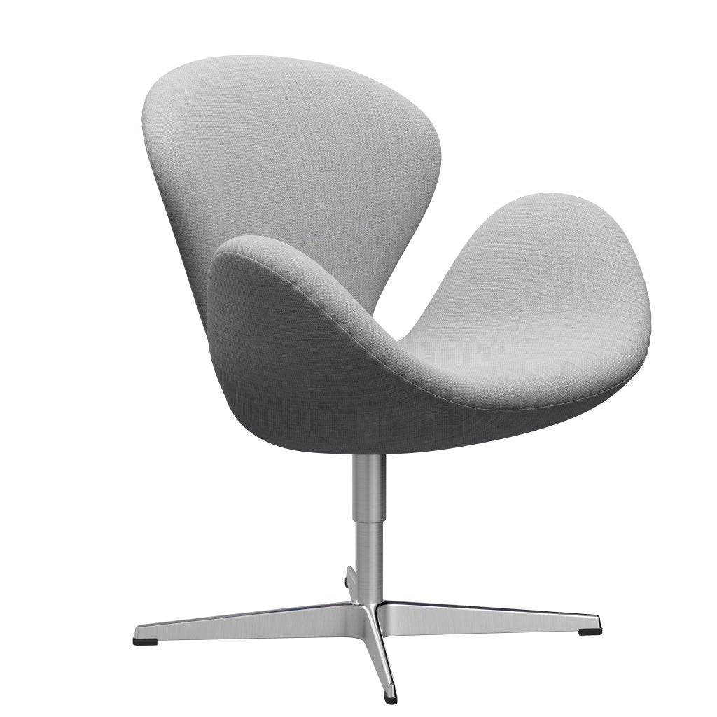 Sedia fritz Hansen Swan Lounge, alluminio spazzolato in raso/fiord grigio/medio grigio