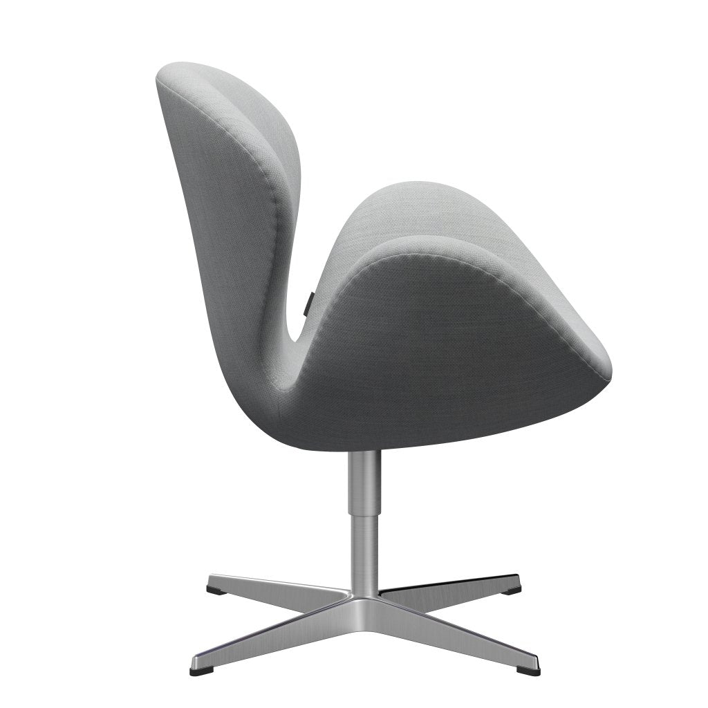 Sedia fritz Hansen Swan Lounge, alluminio spazzolato in raso/fiord grigio/medio grigio