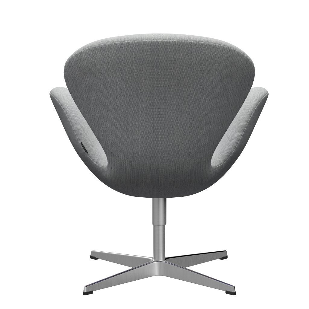 Fritz Hansen Swan Lounge Chair, Satin Brushed Aluminium/Fiord Grey/Medium Grey