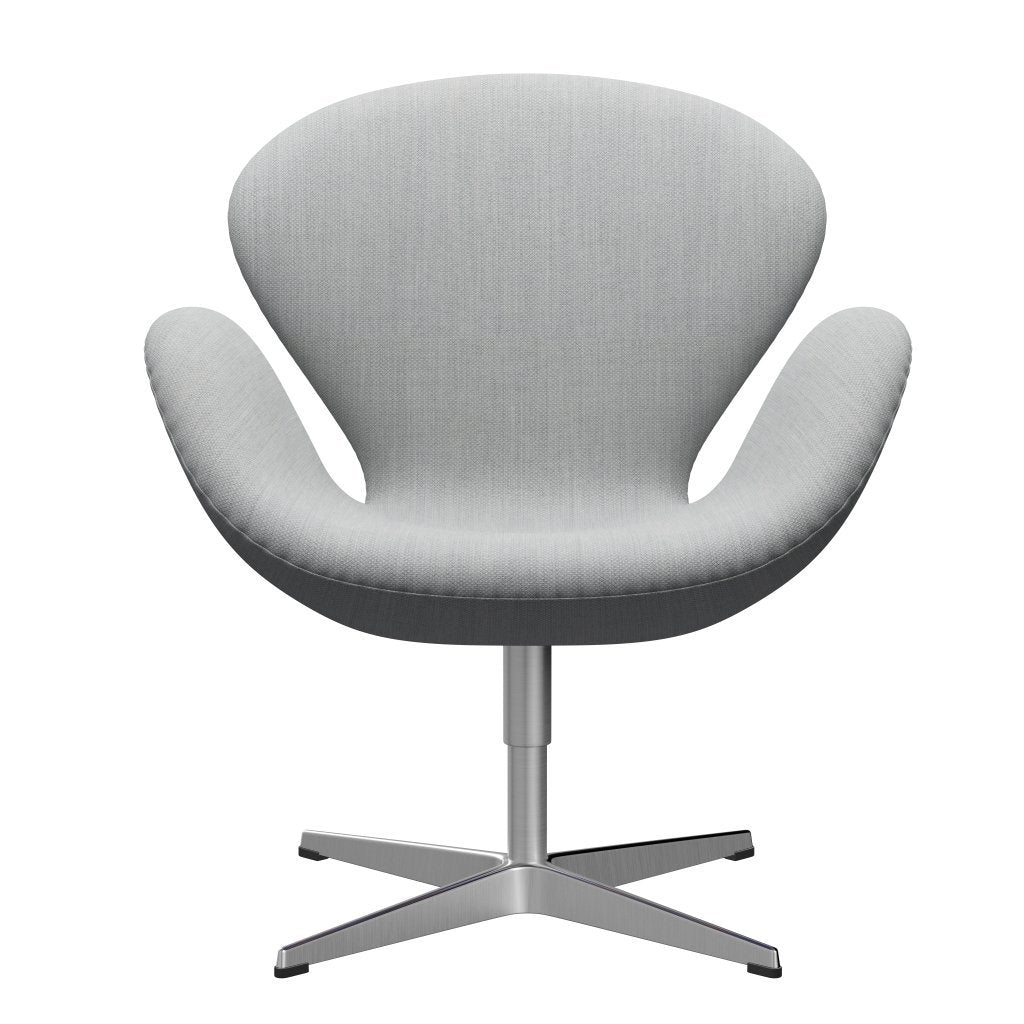 Sedia fritz Hansen Swan Lounge, alluminio spazzolato in raso/fiord grigio/medio grigio