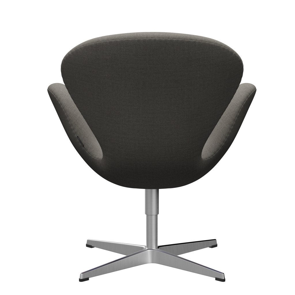 Fritz Hansen Swan Lounge Chair, Satin Brushed Aluminium/Fiord Gray/Stone