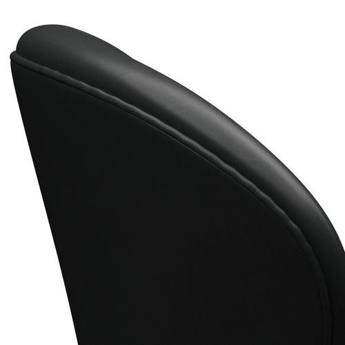 Fritz Hansen Chaise salon de cygne, aluminium en satin brossé / Grace Black