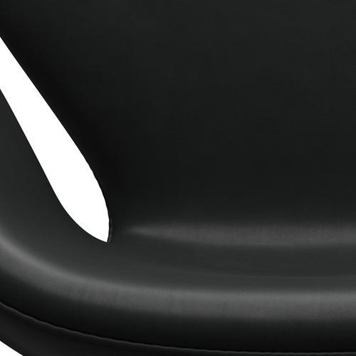 Fritz Hansen Swan Lounge Sillón, aluminio cepillado por satén/Grace Negro