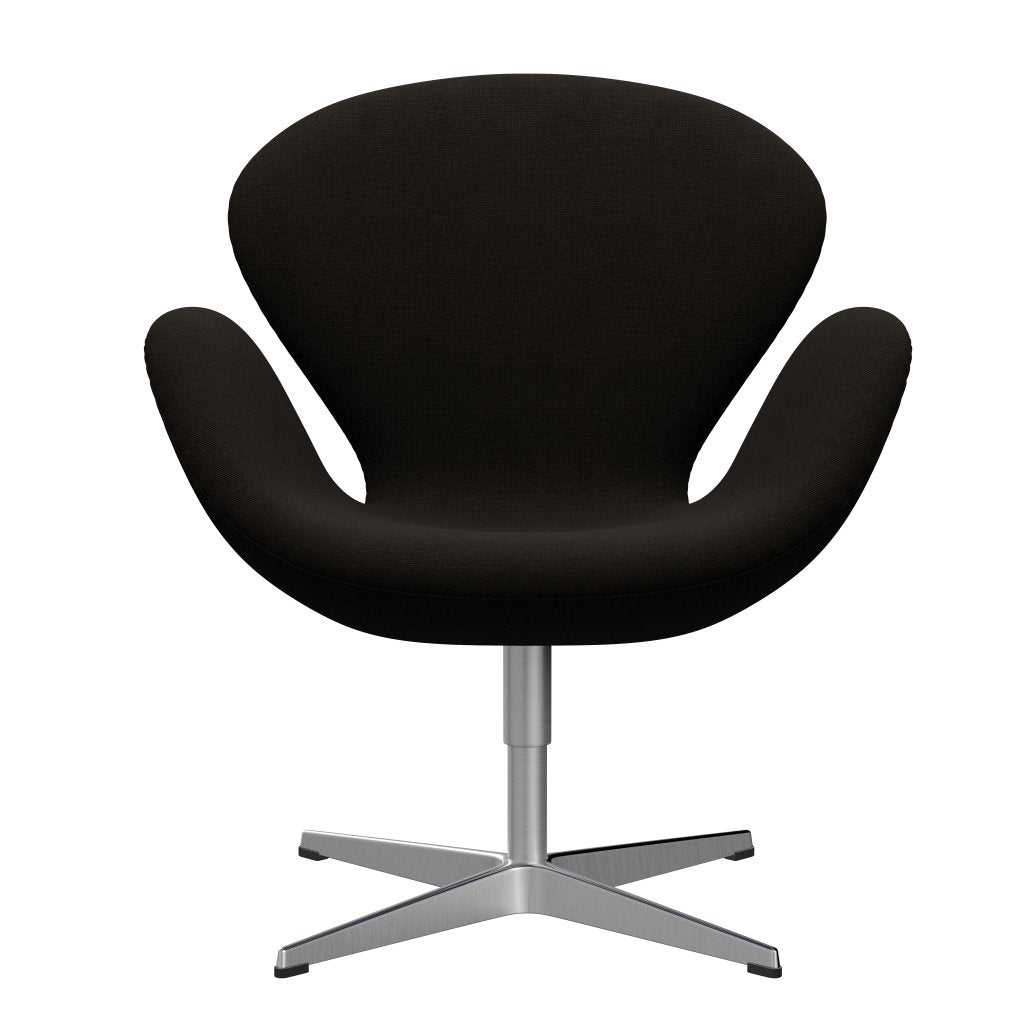 Fritz Hansen Swan Lounge Stuhl, Satin gebürstet Aluminium/Hallingdal dunkelbraun