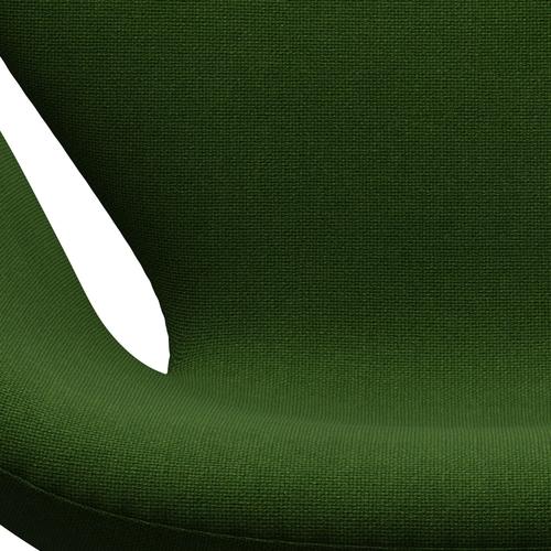 Fritz Hansen Swan Lounge Chair, Sating Brushed Aluminium/Hallingdal Grass Green