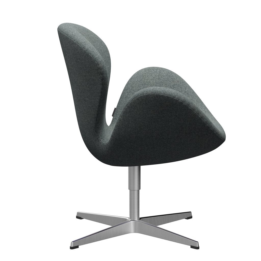 Fritz Hansen Swan Lounge -stoel, satatie geborsteld aluminium/Hallingdal Gray