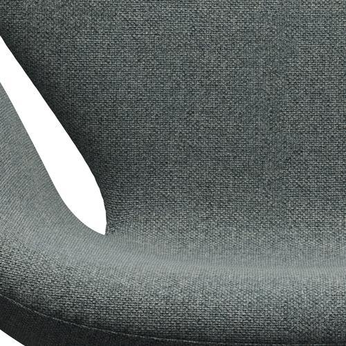 Fritz Hansen Chaise de salon de cygne, séminant en aluminium brossé / gris Hallingdal