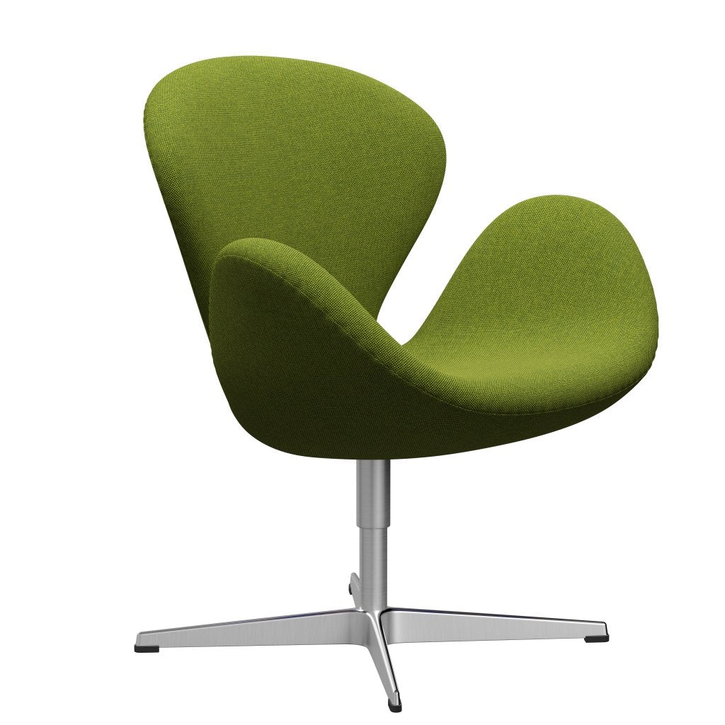 Fritz Hansen Swan Lounge stol, satin børstet aluminium/Hallingdal Green