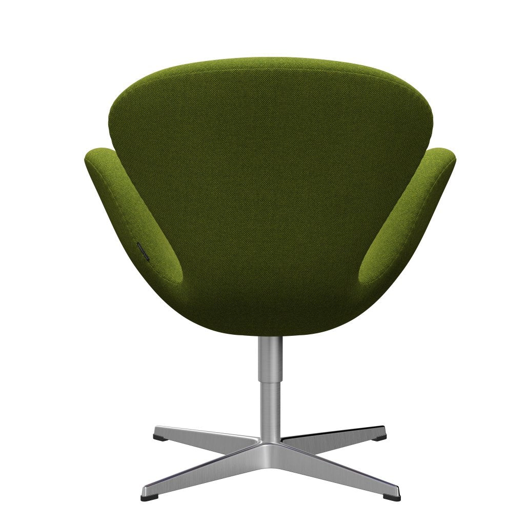 Fritz Hansen Swan Lounge -stoel, satijnborstig aluminium/Hallingdal Green