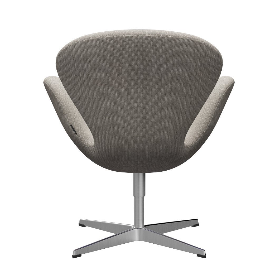 Sedia da salone Swan Fritz Hansen, alluminio spazzolato in raso/grigio chiaro di Hallingdal (103)