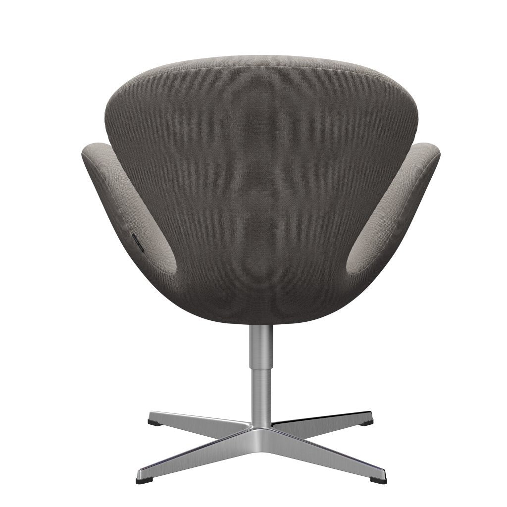 Fritz Hansen Swan Lounge -stoel, satijnborstig aluminium/Hallingdal Light Gray (113)