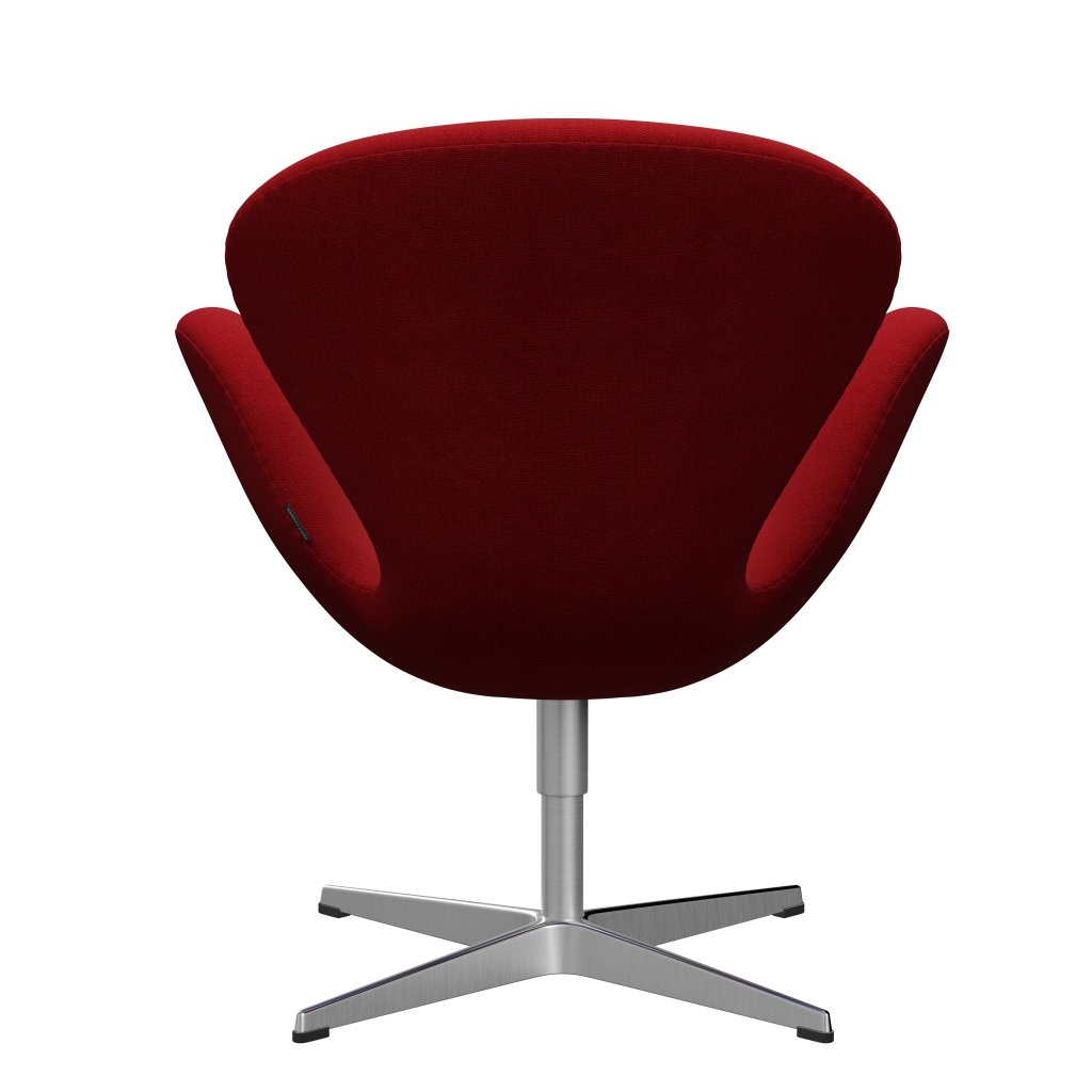 Fritz Hansen Chaise de salon de cygne, aluminium busée et sallingdal classique rouge