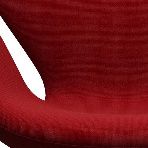 Fritz Hansen Chaise de salon de cygne, aluminium busée et sallingdal classique rouge