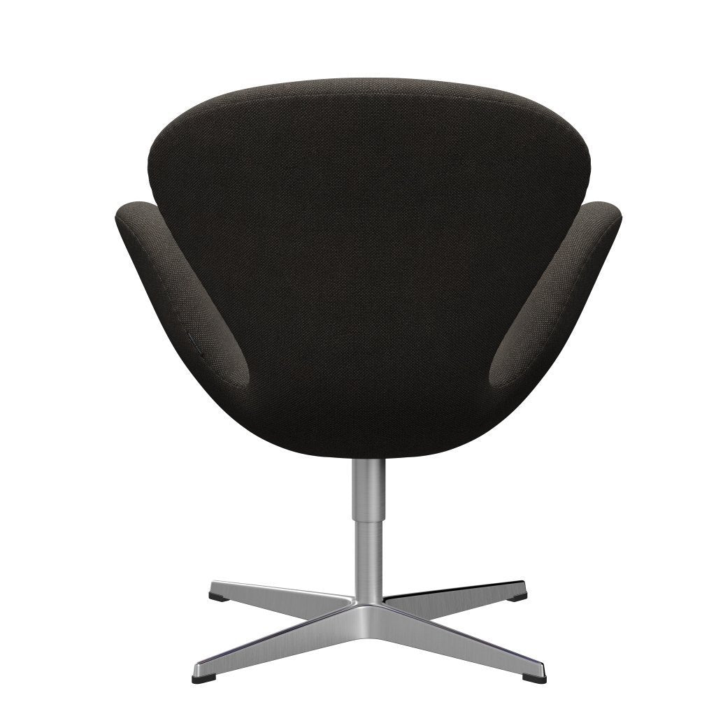 Fritz Hansen Swan Lounge Chair, SatingBrushed Aluminium/Hallingdal Charcoal Light