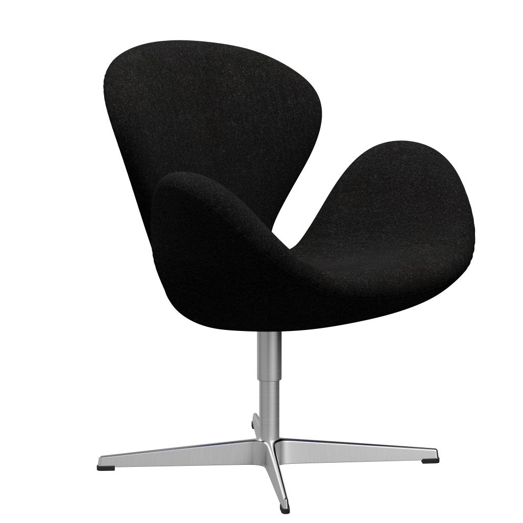 Fritz Hansen Swan Lounge -stoel, satatie geborsteld aluminium/Hallingdal Charcoal