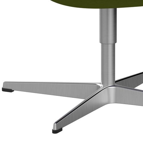 Fritz Hansen Swan Lounge stol, satin børstet aluminium/Hallingdal lime