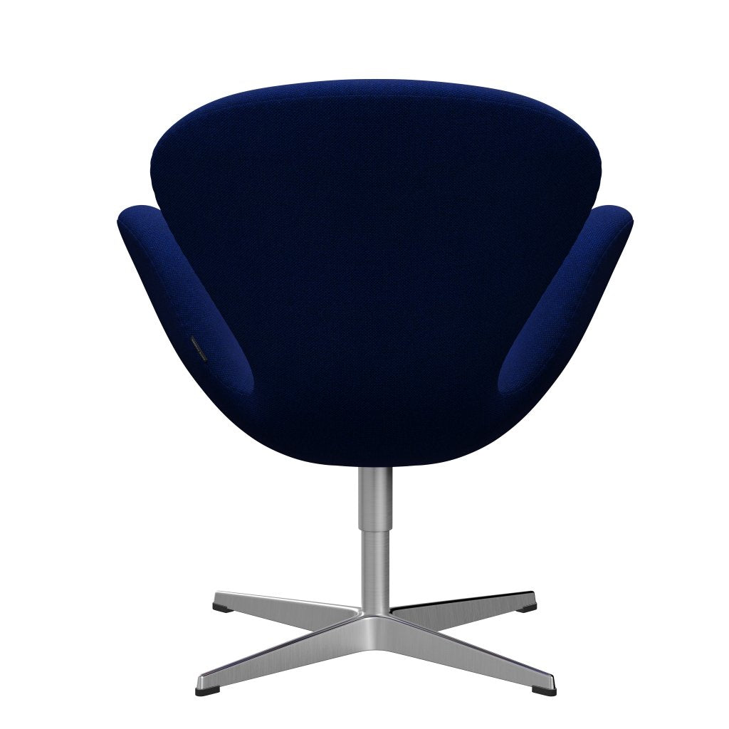 Sedia fritz Hansen Swan Lounge, alluminio spazzolato in raso/blu di mare di Hallingdal