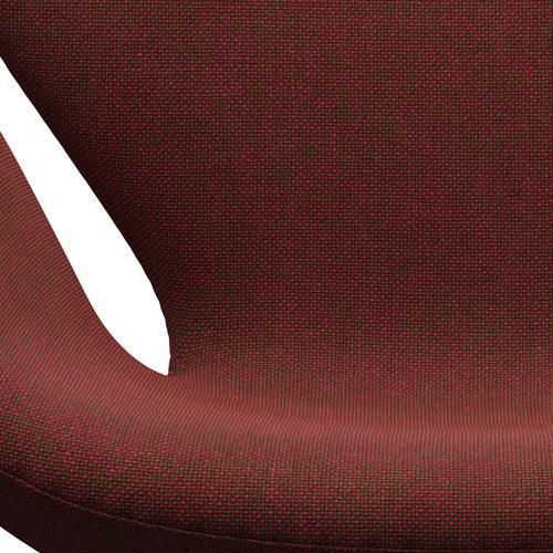 Fritz Hansen Swan Lounge Chair, SatingBrushed Aluminium/Hallingdal Red/Green