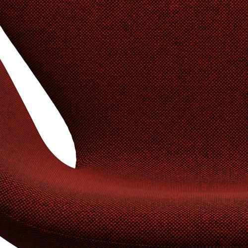 Sillón Fritz Hansen Swan, aluminio cepillado por satén/Hallingdal Rojo/Negro