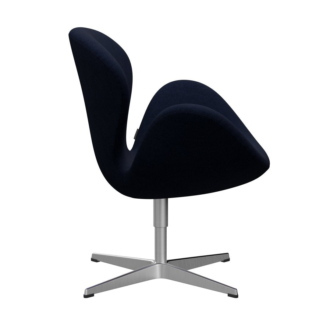 Sedia fritz Hansen Swan Lounge, alimentazione in alluminio spazzolato/blu reale di Hallingdal