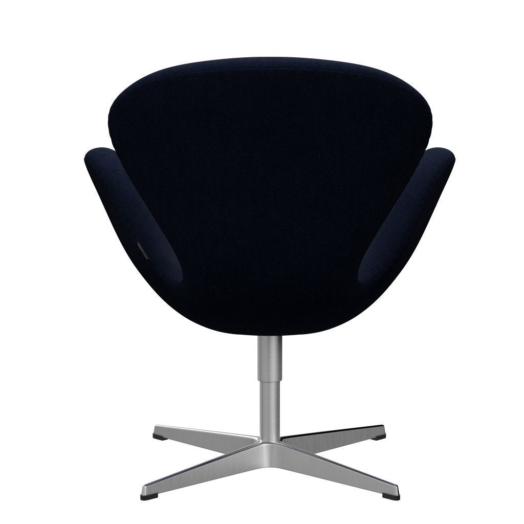 Sedia fritz Hansen Swan Lounge, alimentazione in alluminio spazzolato/blu reale di Hallingdal