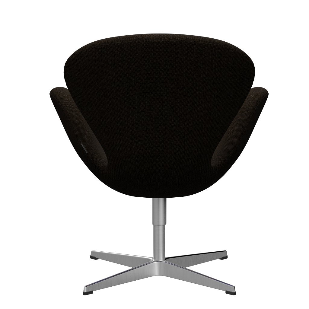 Sillón Fritz Hansen Swan, aluminio cepillado por satén/Hallingdal Negro/Marrón