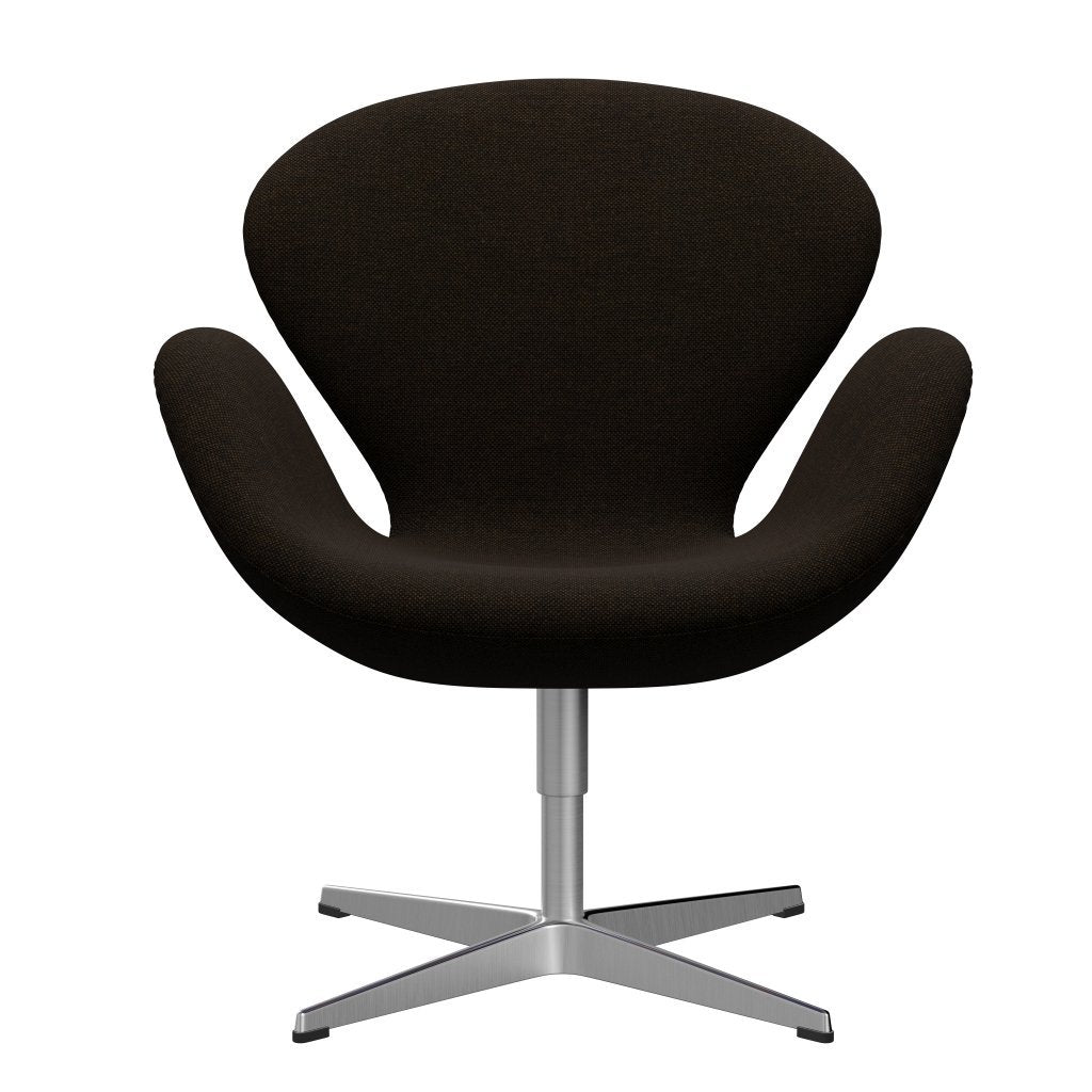 Sillón Fritz Hansen Swan, aluminio cepillado por satén/Hallingdal Negro/Marrón