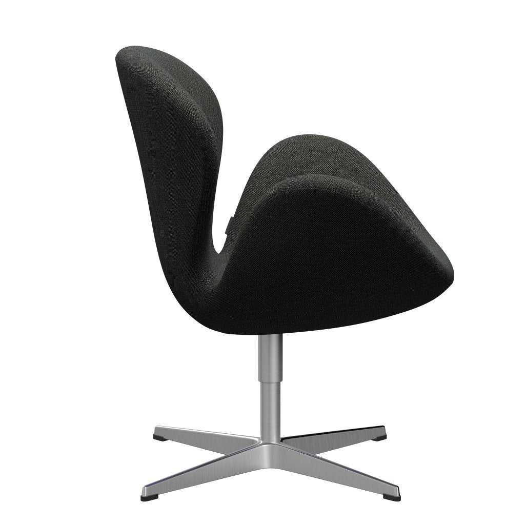 Fritz Hansen Chaise de salon de cygne, aluminium buste et noir sallingdal noir / gris (368)