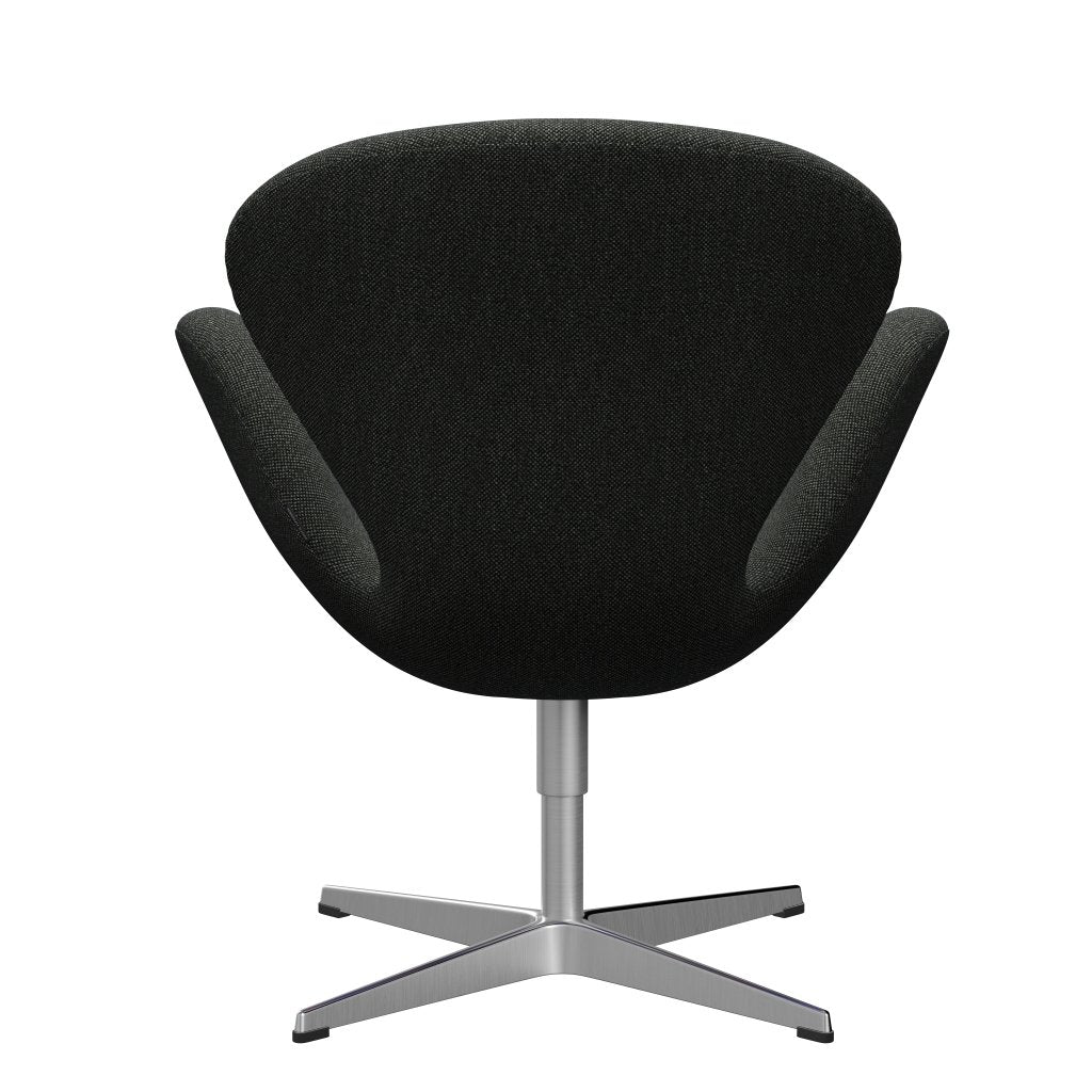 Fritz Hansen Swan Lounge Chair, SatingBrushed Aluminium/Hallingdal Black/Grey (368)