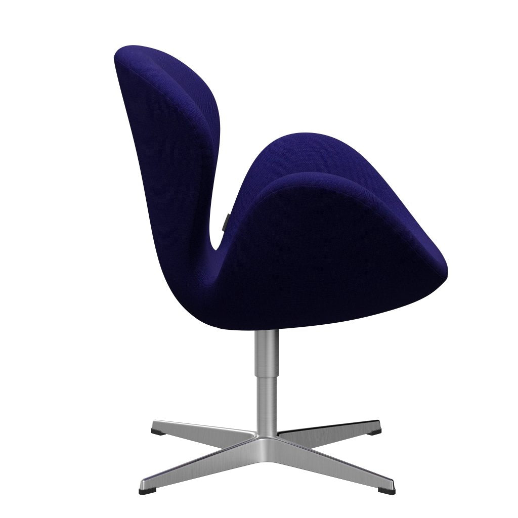 Fritz Hansen Swan Lounge -stoel, Satin Bushed Aluminium/Hallingdal Violet Dark