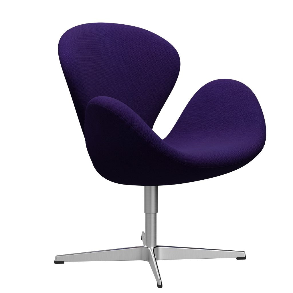 Sedia fritz Hansen Swan Lounge, alimentazione in alluminio spazzolato/viola di Hallingdal