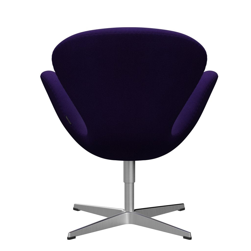 Sedia fritz Hansen Swan Lounge, alimentazione in alluminio spazzolato/viola di Hallingdal