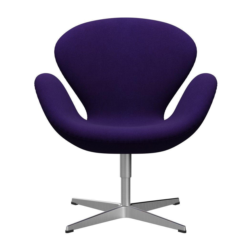 Sedia fritz Hansen Swan Lounge, alimentazione in alluminio spazzolato/viola di Hallingdal