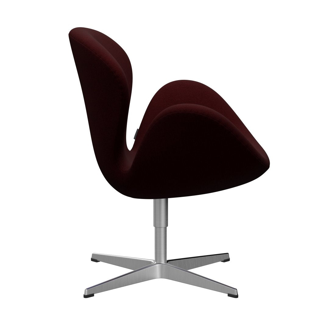 Fritz Hansen Swan Lounge -stoel, Satin Borde Aluminium/Hallingdal Wine Red