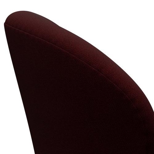 Fritz Hansen Swan Lounge Chair, Satin Brushed Aluminium/Hallingdal Wine Red