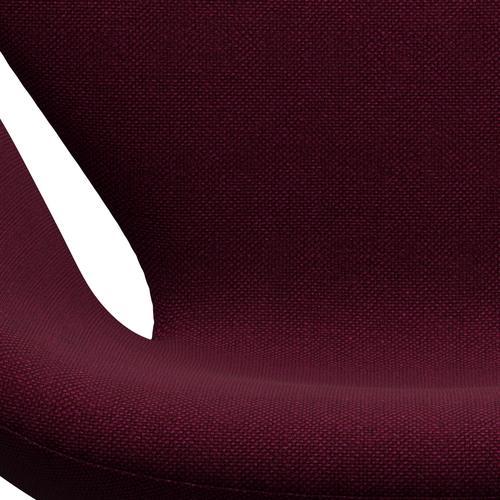 Sedia da salotto di fritz Hansen Swan, alluminio spazzolato in raso/vino Hallingdal rosso/viola