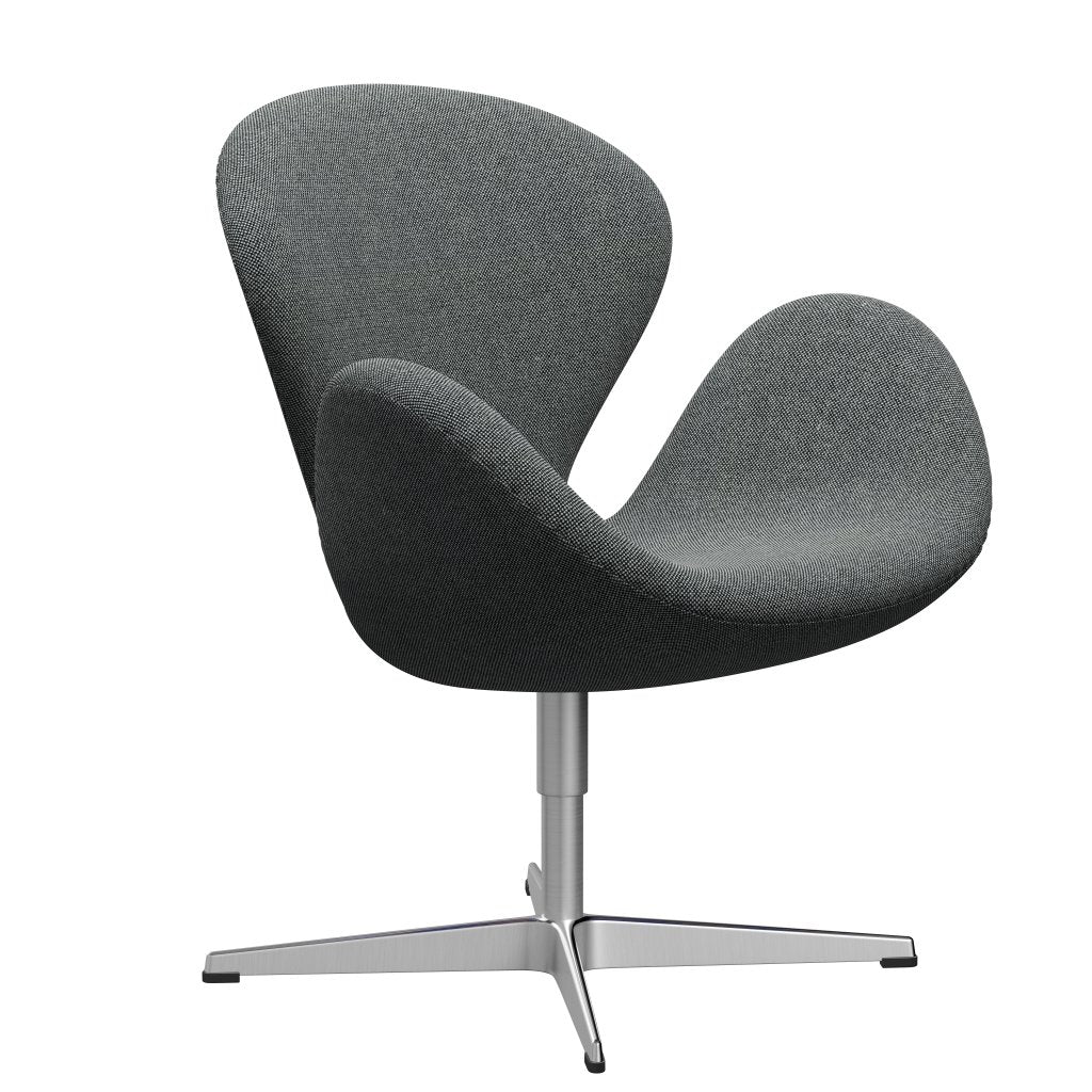 Fritz Hansen Swan Lounge -stoel, satatiebushed aluminium/Hallingdal White Black