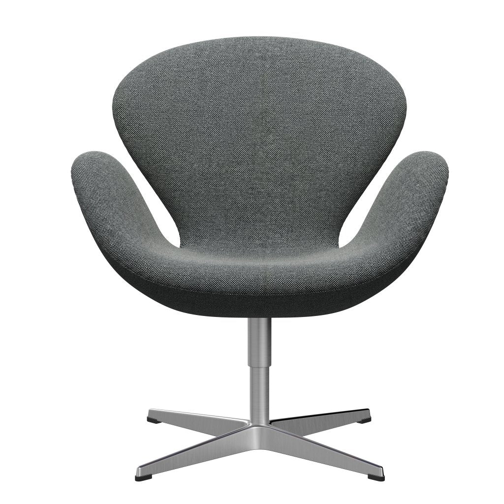 Fritz Hansen Swan Lounge -stoel, satatiebushed aluminium/Hallingdal White/Brown