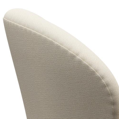 Fritz Hansen Chaise salon de cygne, aluminium brossé en satin / laine d'allumage blanc