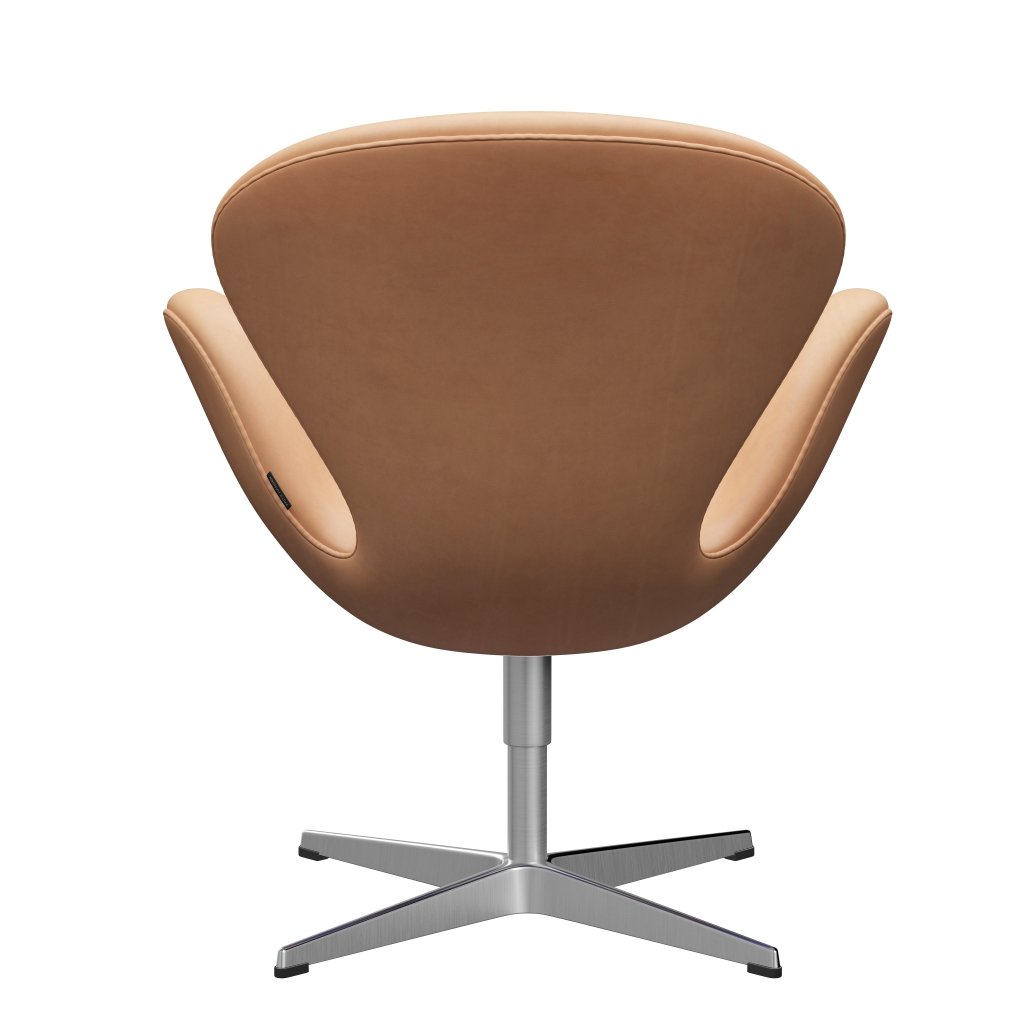 Sedia fritz Hansen Swan Lounge, alluminio spazzolato in raso/natura naturale