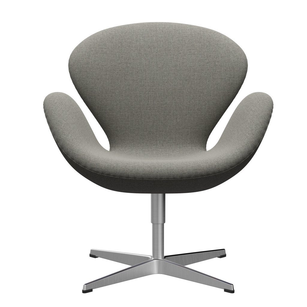 Fritz Hansen Swan Lounge Stuhl, Satin gebürstet Aluminium/Re Wollgrau Weiß/Ebene