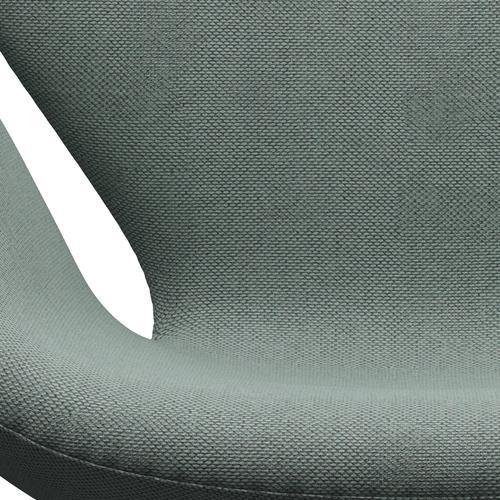 Sillón Fritz Hansen Swan, aluminio cepillado con satén/re lana ligera aguamarina/natural