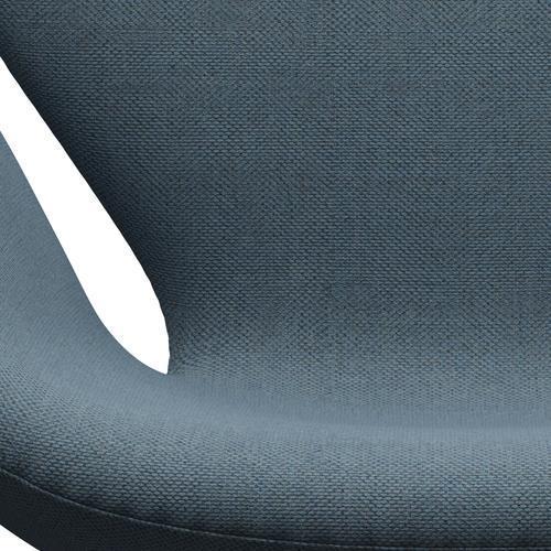 Fritz Hansen Chaise salon de cygne, sating en aluminium brossé / re laine naturelle / bleu clair