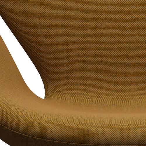 Fritz Hansen Swan Lounge Chair, Satin Borsted Aluminium/Re Wool Saffron/Natural