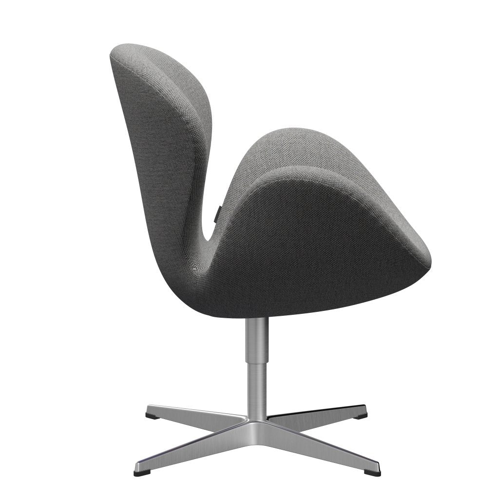 Fritz Hansen Swan Lounge Stuhl, satin gebürstete Aluminium/Re Wolle Wolle weiß/natürlich