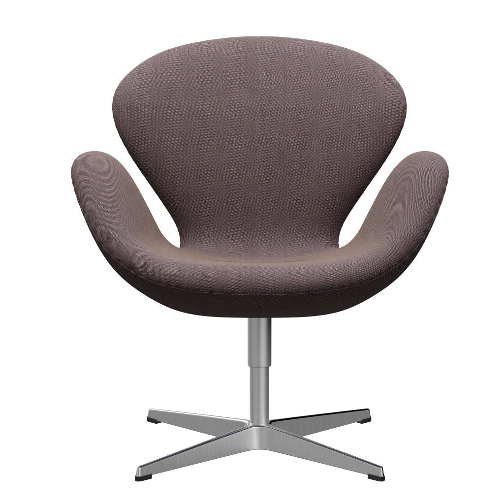 Sedia fritz Hansen Swan Lounge, alluminio spazzolato in raso/cinghia blu/arancione