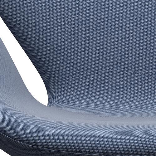 Fritz Hansen Chaise salon de cygne, aluminium / jantes brossé en satin bleu / blanc