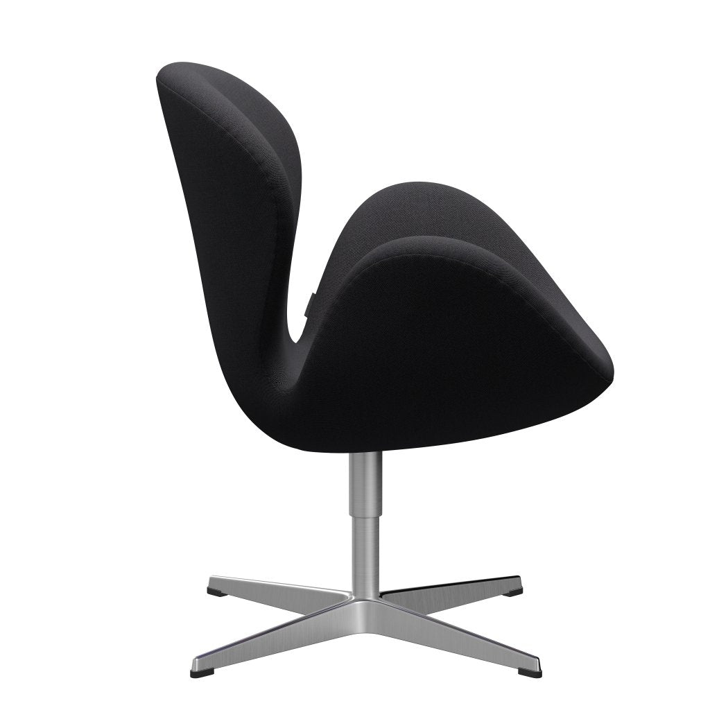 Fritz Hansen Swan Lounge Stuhl, Satin gebürstet Aluminium/Felgen braun/dunkelblau