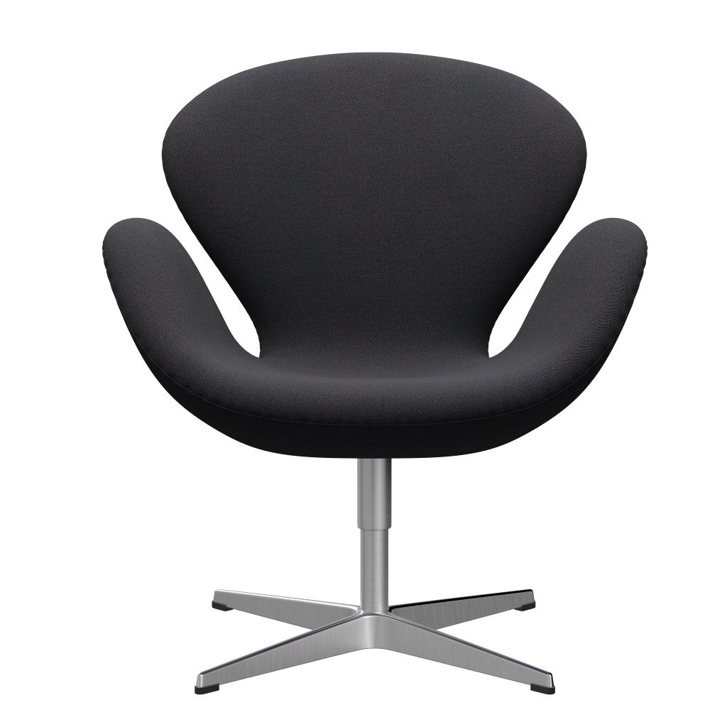 Sedia fritz Hansen Swan Lounge, alluminio spazzolato in raso/cerchi blu marrone/scuro